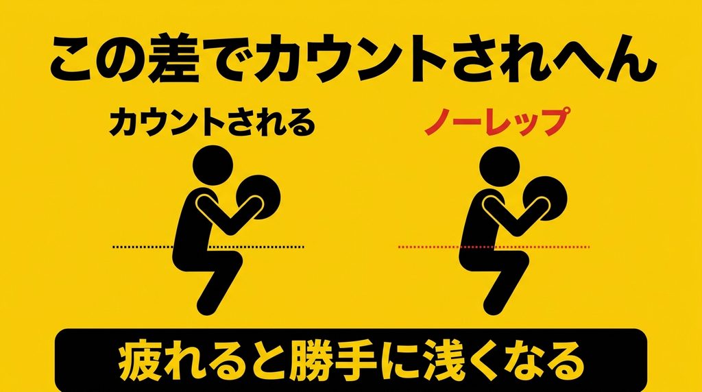 カウントされるしゃがみとノーレップの違い