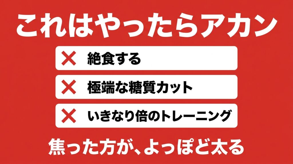 体重リセットでやってはいけない3つの方法