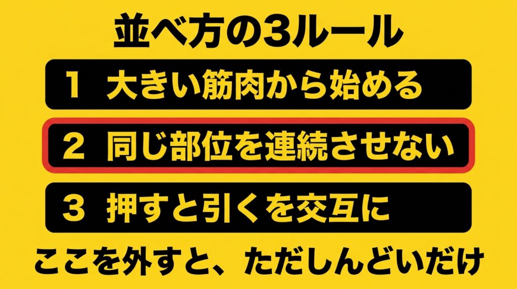 サーキットで種目を並べる3つのルール