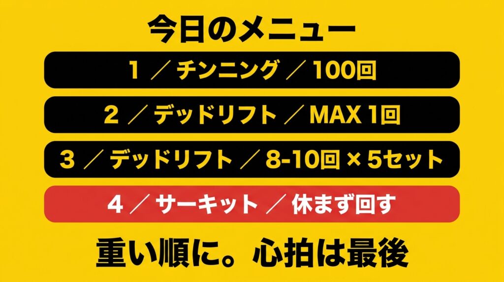 HYROXを意識した背中トレの実際のメニュー