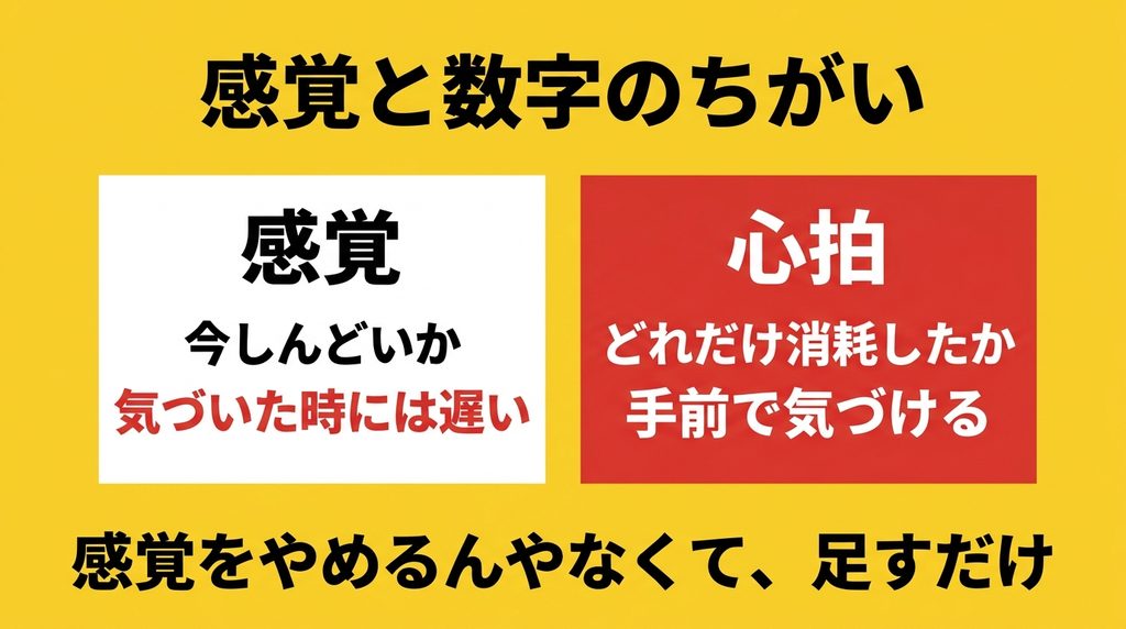 感覚と心拍数のちがい