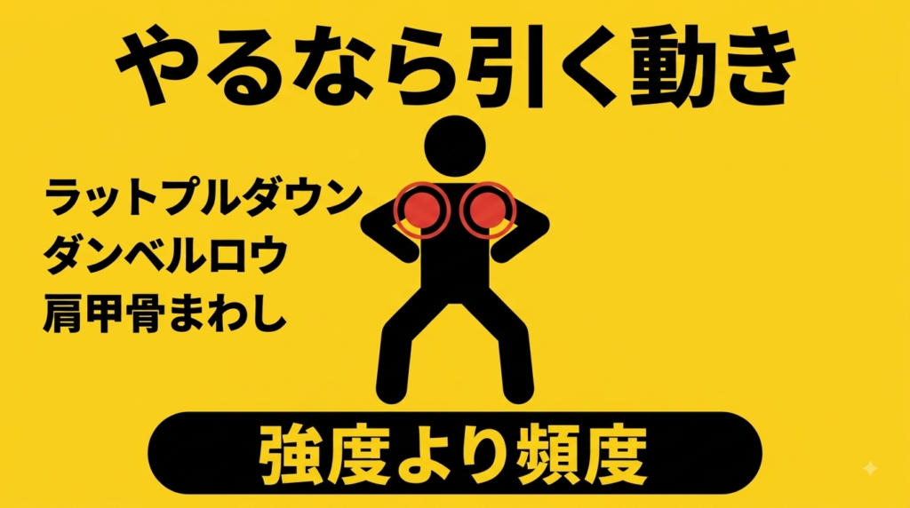 肩甲骨を動かす引く種目と肩甲骨まわし