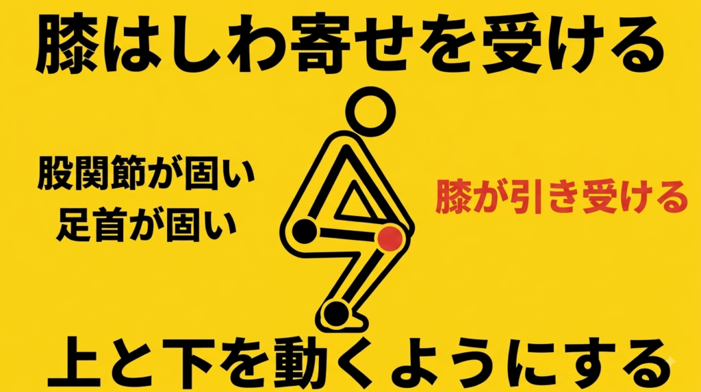 股関節と足首の硬さが膝に負担をかける仕組み