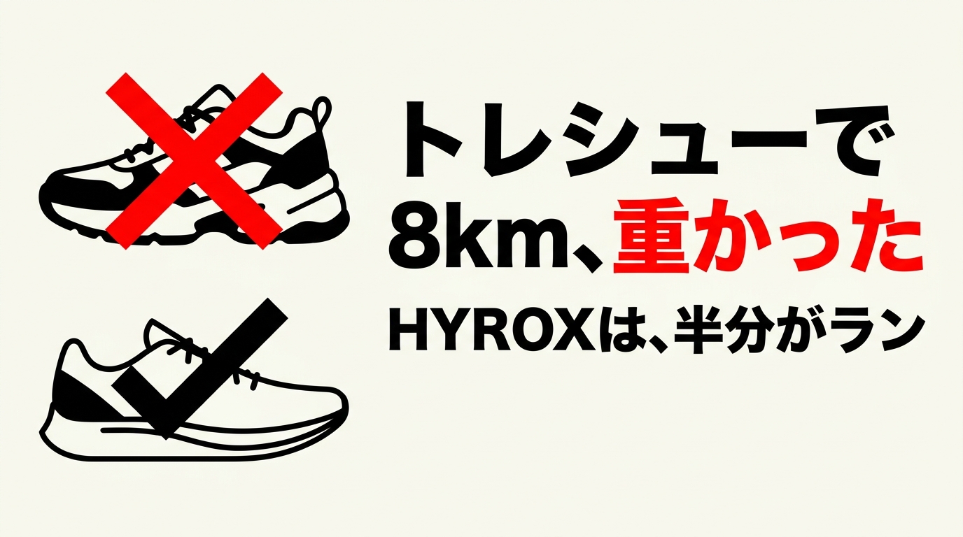 トレーニングシューズとランニングシューズを並べた図