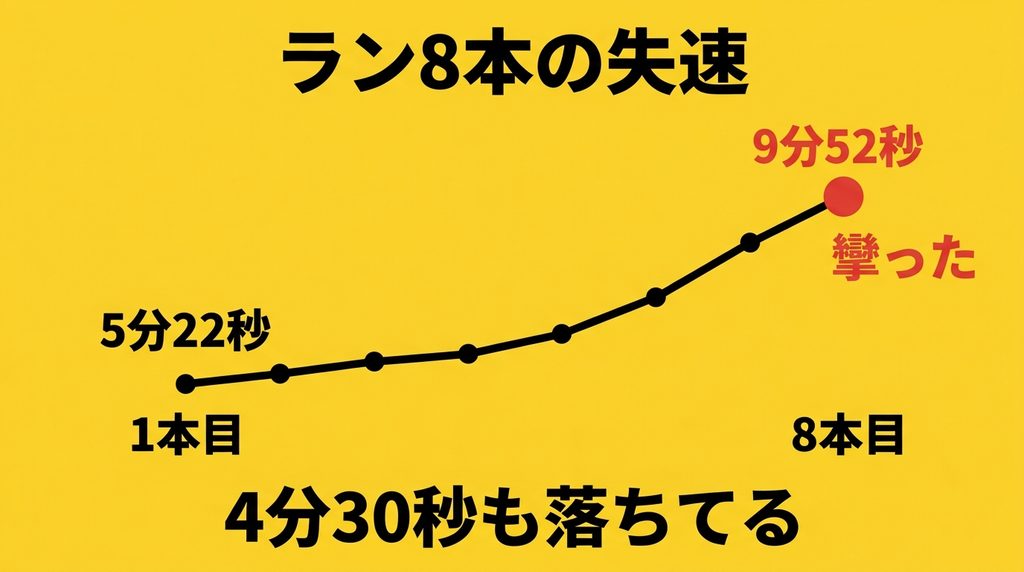 HYROXのラン8本で1本目から8本目まで失速した記録